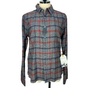 Hudson and Barrow Men's Gray Grindle‎ Window Flannel Button Up Shirt Medium